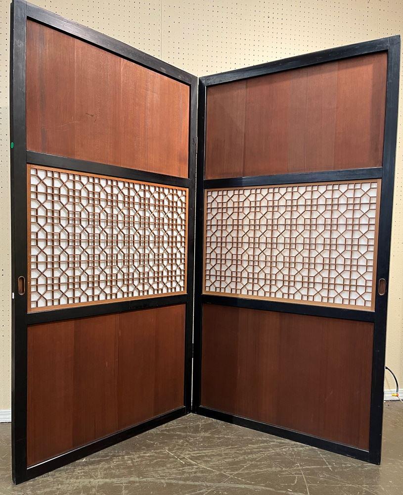 Japanese Folding Screen with Sheji Paper, Each Panel 68 1/4" x 35 1/4". (1 of 1)