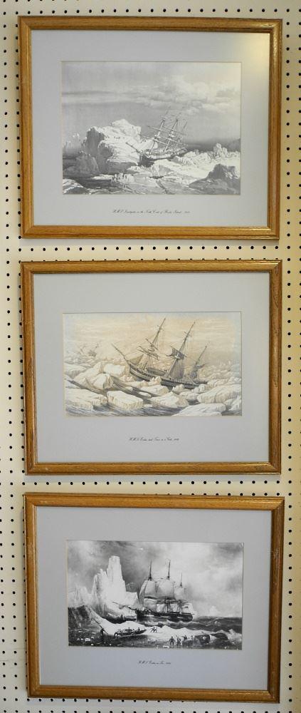 Set Of Three Framed Prints, "Exploring The Arctic". (1 of 4)