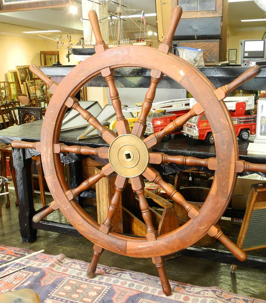 Ship's Wheel, 60" Diameter.: Ship's Wheel, 60" Diameter.