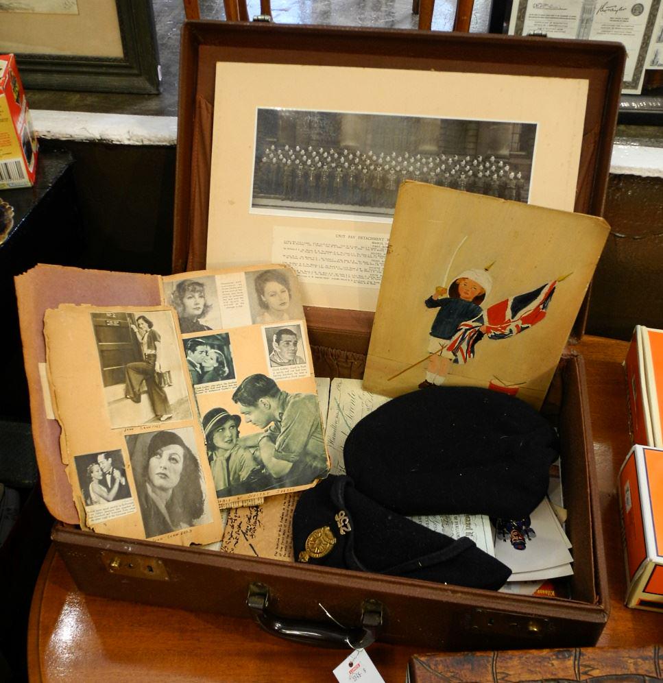 Trunk of Military Ephemera & Photo.: Trunk of Military Ephemera & Photo.