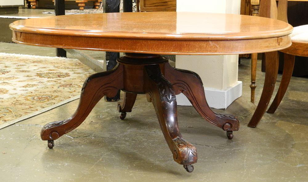 Victorian Walnut Loo Table, Height Reduced, 45" Length. (1 of 2)