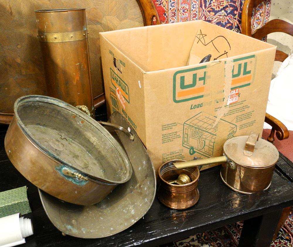 Collection of Copper & Brass Pots, Dishes, Etc. (1 of 2)