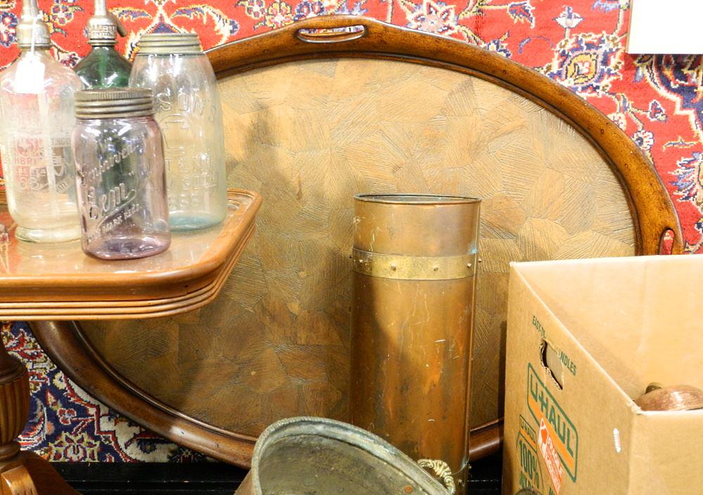 4 Handled Wooden Tray, 42" wide. (1 of 1)