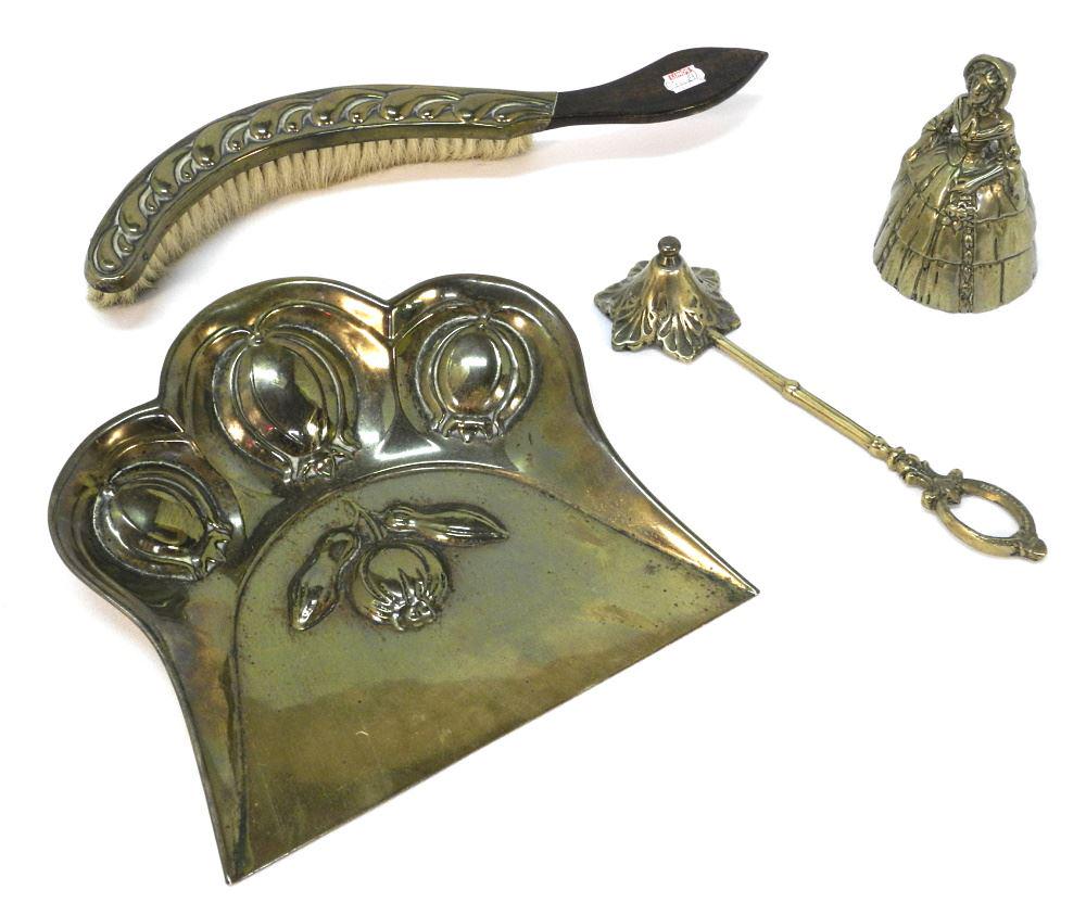 Brass Bell, Crumb Tray & Brush, Candle Snuffer. (1 of 1)