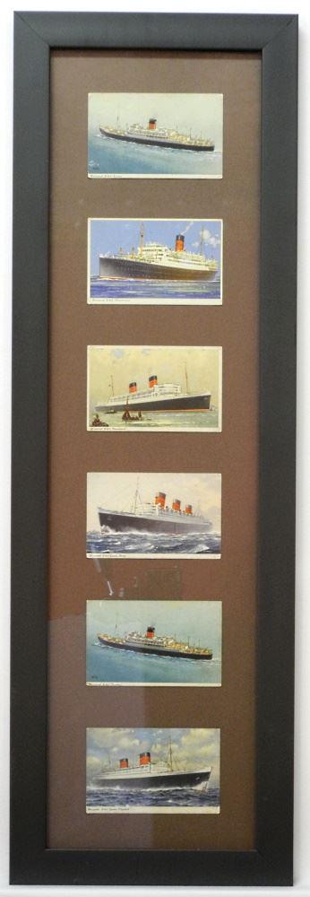 Collection of Cunard Ocean Liner Postcards Mounted with Archival Tape (1 of 1)