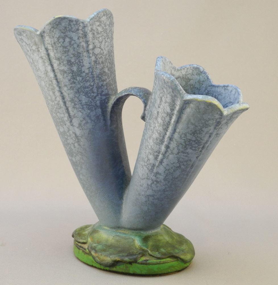Weller Pottery Blue Bell Vase, 7 1/2" high. (1 of 2)