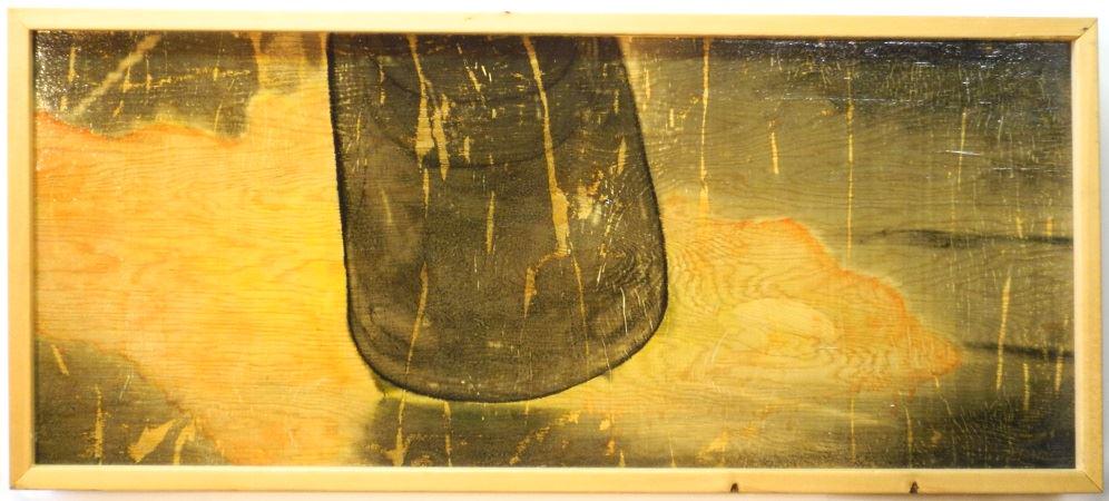 Mixed media signed Adam Curry, 34" x 14", "Citron #8". (1 of 2)