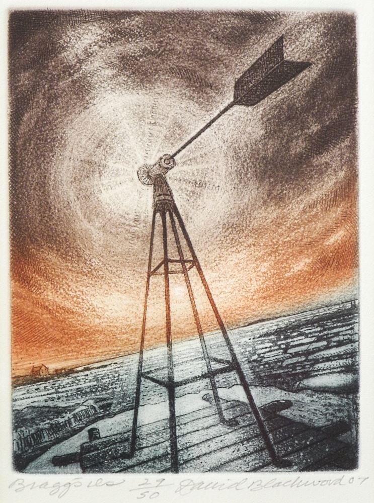 Etching signed David Blackwood, 6" x 4 1/2", "Bragg's Island". (1 of 4)