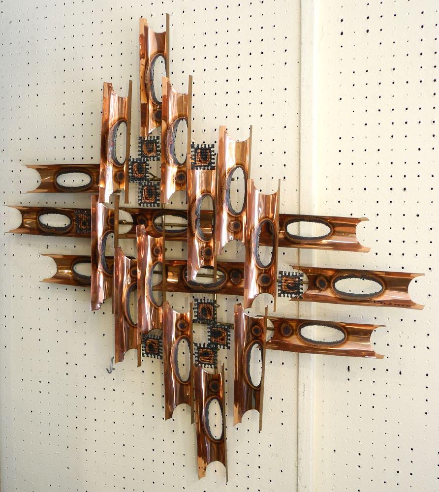 Copper Wall Sculpture, Indistinctly signed. (1 of 1)
