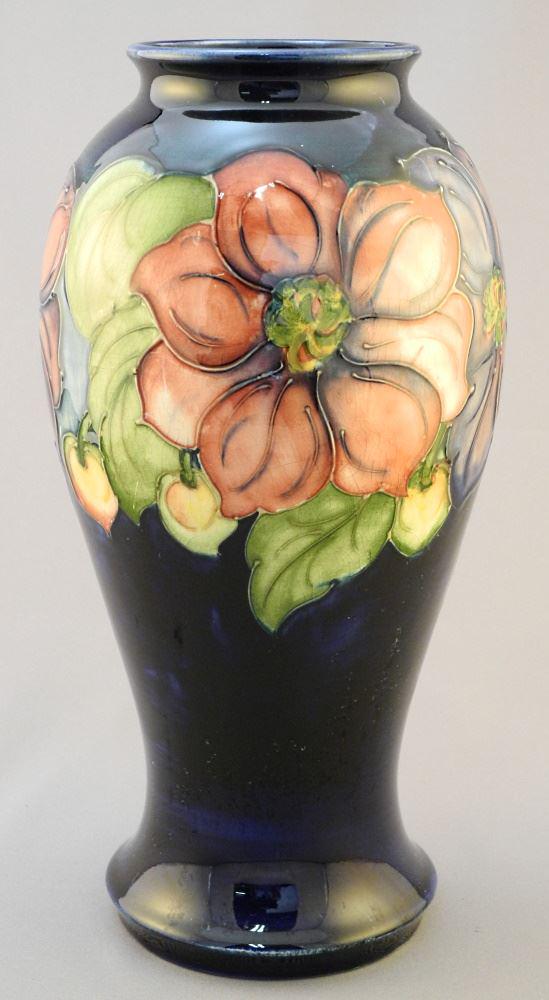 Moorcroft Clematis Pattern Vase, 10 1/4". (1 of 3)