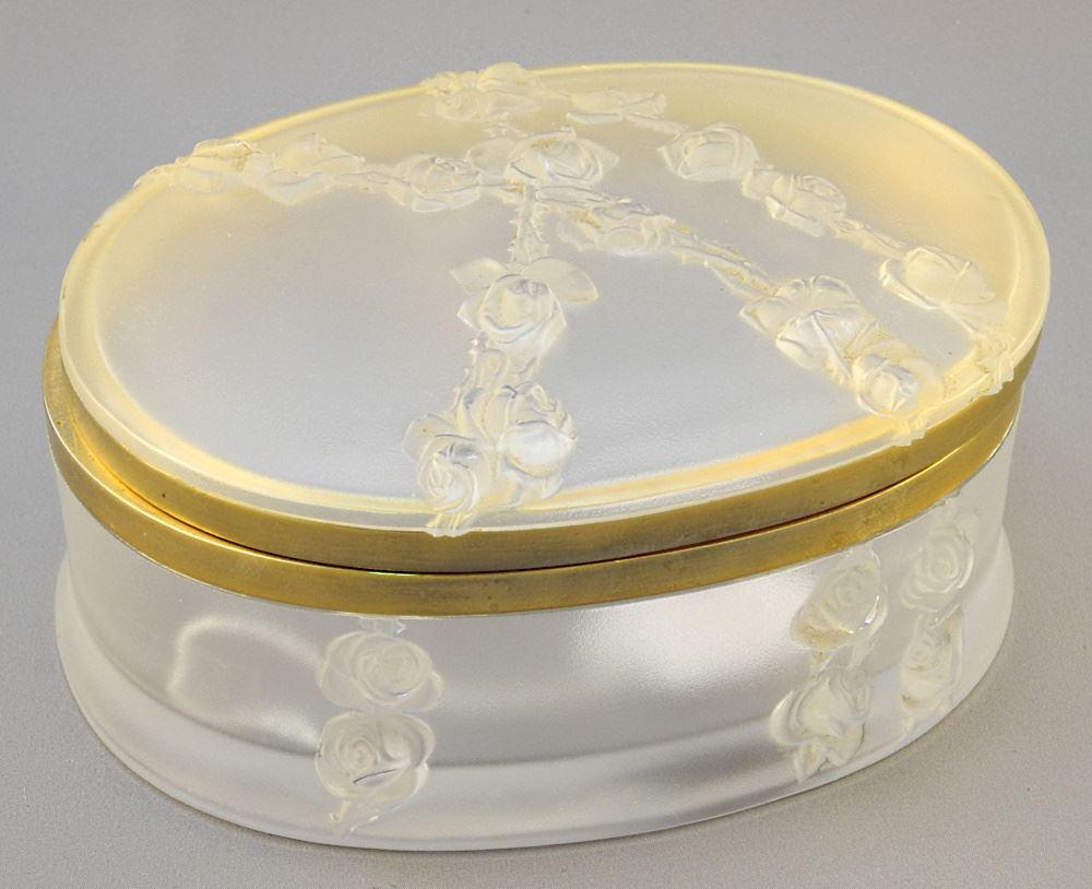 Glass Dresser Box signed Lalique France "Coppelia", 7". (1 of 5)