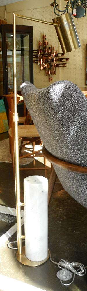 Retro Brass & Marble Floor Lamp, 48 3/4" high. (1 of 3)