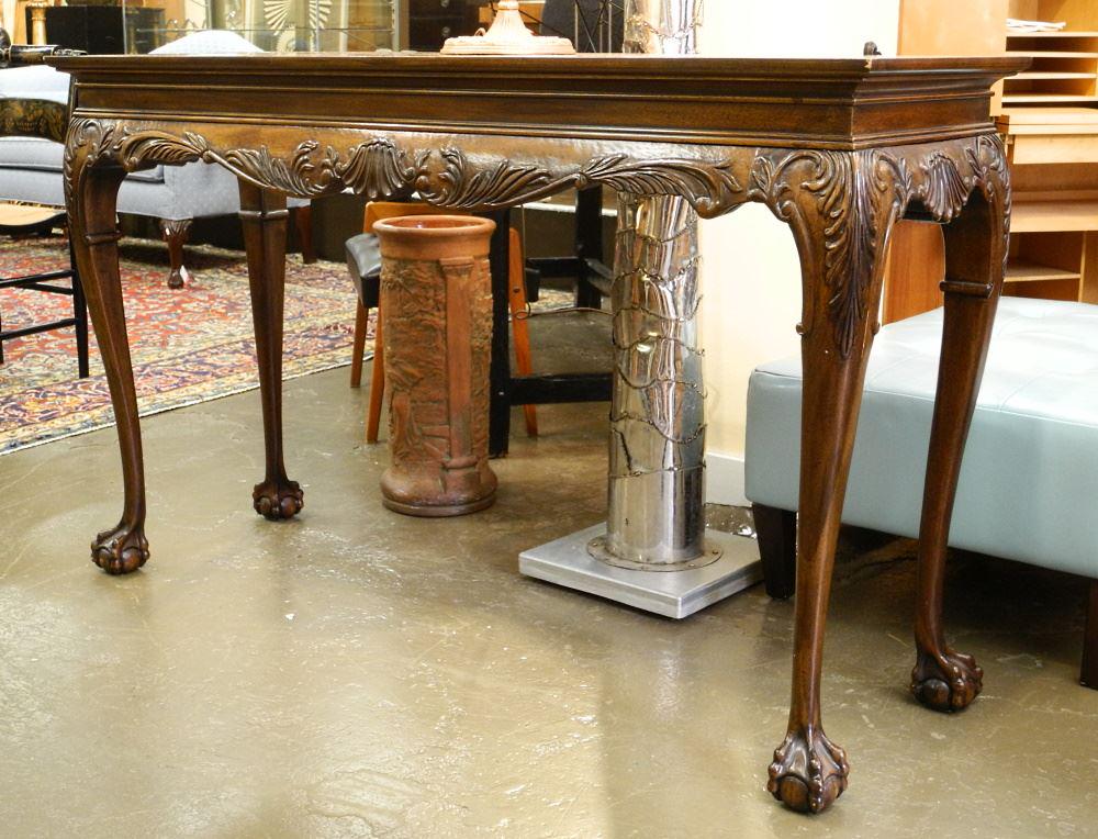 Chippendale-Style Mahogany Console Table, 56" wide. (1 of 4)