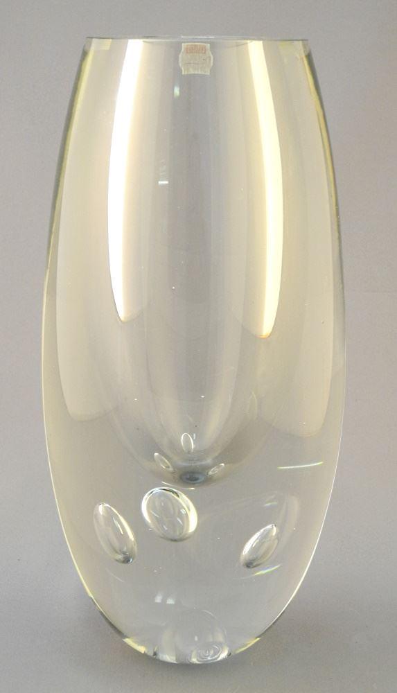 Iittala "Claritas" Vase signed Timo Sarpaneva, 3/1985, 9 7/16" high. (1 of 3)