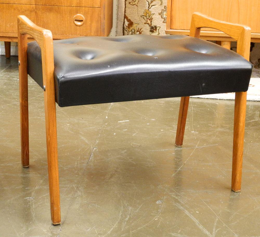 Johanson Design Sweden Teak Frame Stool.: Johanson Design Sweden Teak Frame Stool.