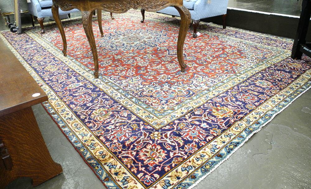 Tabriz Carpet, Approximately 14'3" x 9'10". (1 of 3)