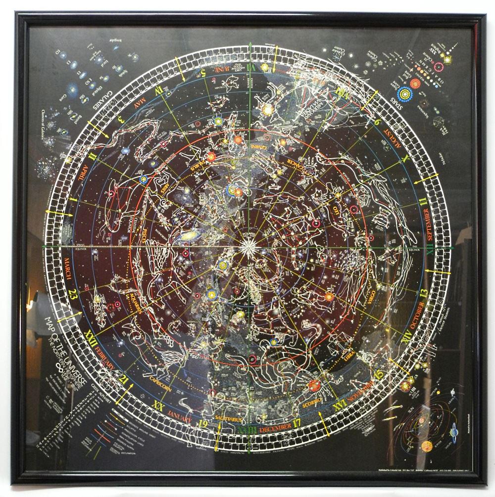 Colour Print "The Map of the Universe/ The Northern Hemisphere", 35" x 35". (1 of 3)