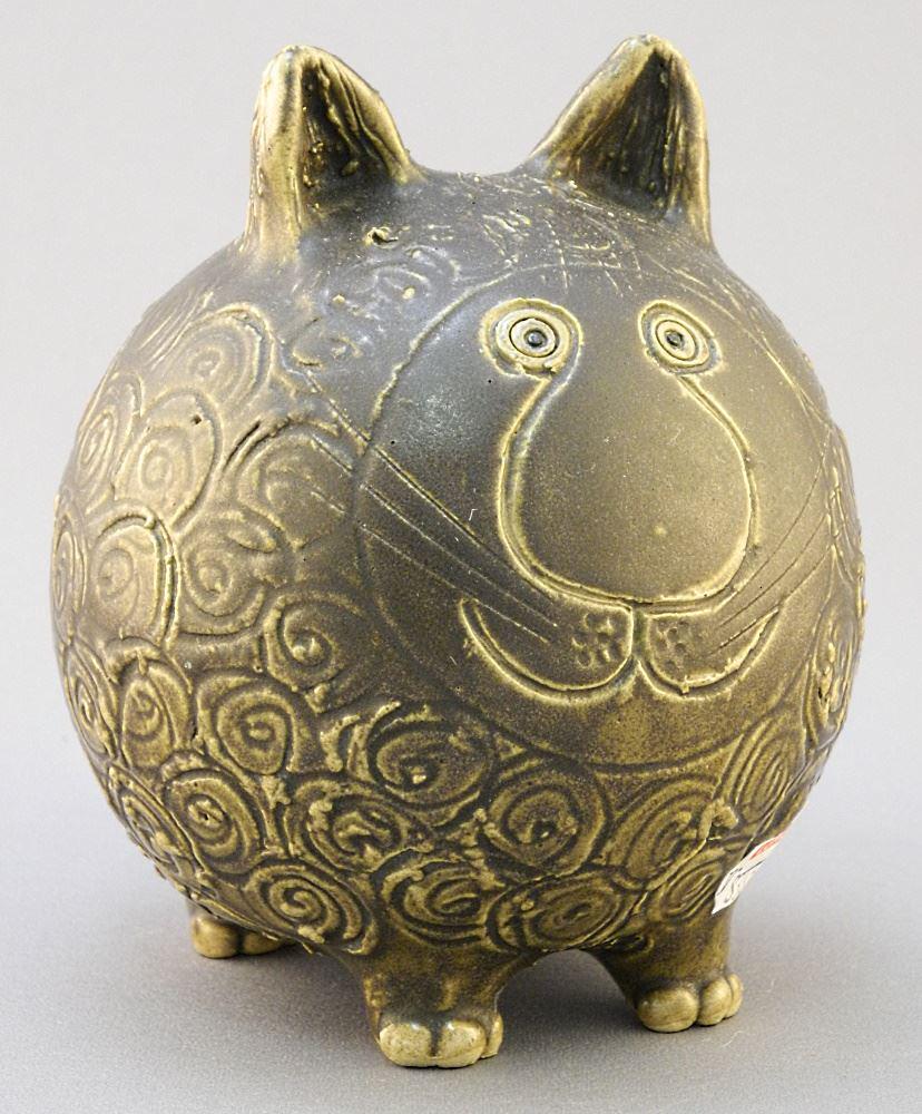 Gustavsberg Lisa Larson Pottery Cat Bank, 5" High. (1 of 2)