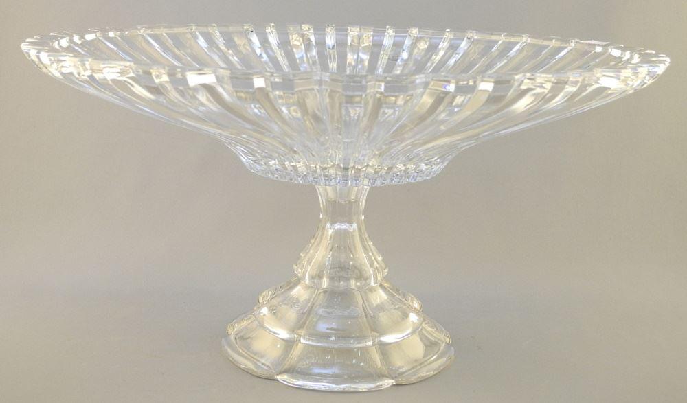 Pressed Glass Compote, 7 1/2" x 14 3/4" diameter. (1 of 2)