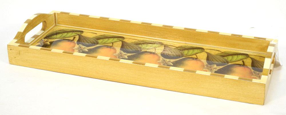 Lacquered "Pears & Figs" Tray signed Amie Modica, 21" wide. (1 of 3)