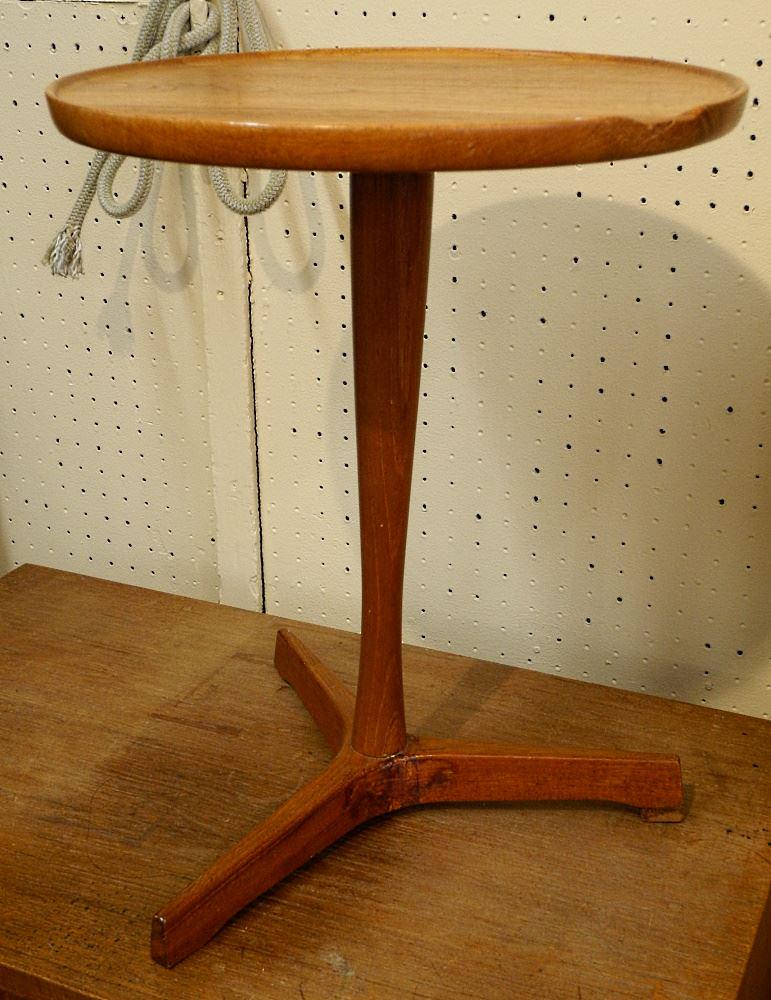 Teak Occasional Table signed Hans C. Andersen Denmark, 18" high, Repair/ Condition Noted. (1 of 2)