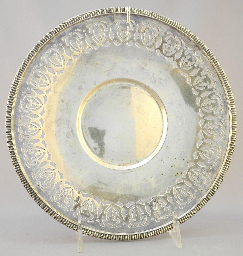 Birks Sterling Silver Tray with Openwork, 9" diameter, 7.55oz. (1 of 2)