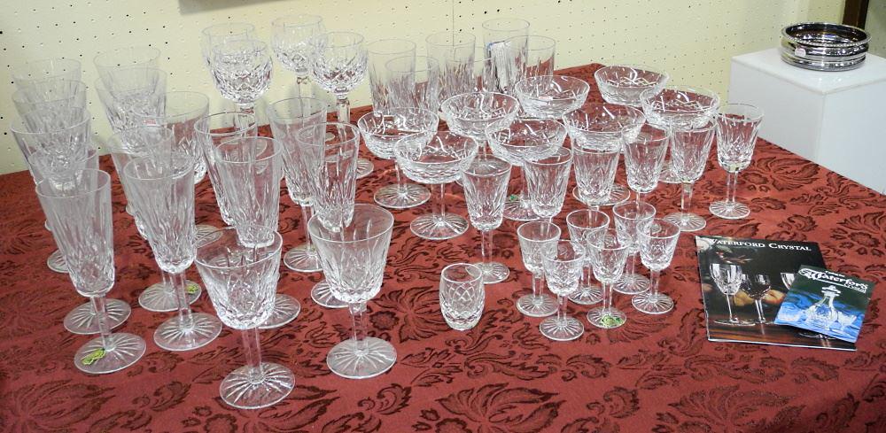 Collection of Waterford Lismore Crystal Including Wine, Water, Flutes & Hock Glasses.: Collection of Waterford Lismore Crystal Including Wine, Water, Flutes & Hock Glasses.