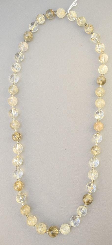 Uniform Rock Crystal Bead Necklace, 28" length. (1 of 2)