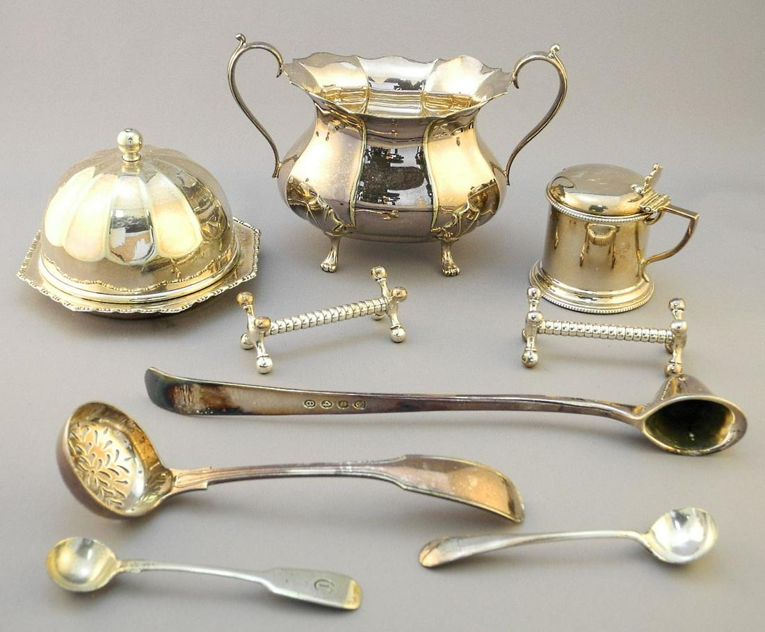 Collection of Silver Plate Dinner Wares, Largest 7 3/4" high.: Collection of Silver Plate Dinner Wares, Largest 7 3/4" high.
