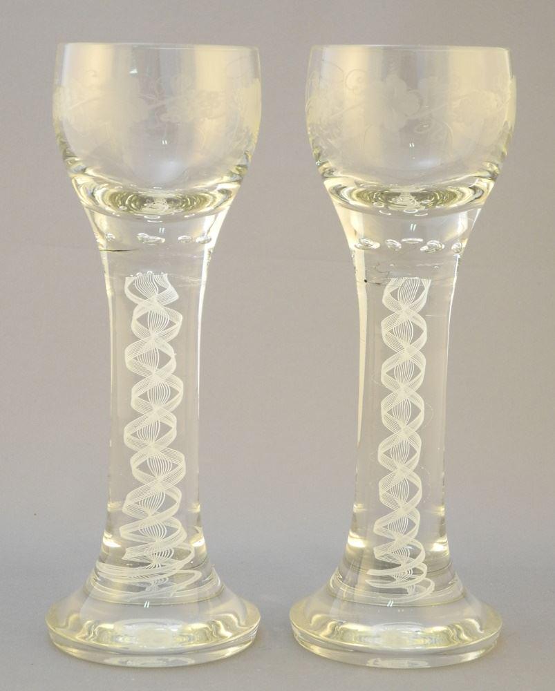 Pair of Contemporary Air Twist Glasses.: Pair of Contemporary Air Twist Glasses.