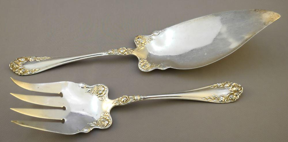 RW & S Sterling Silver Cake Slice & Fork. (1 of 2)