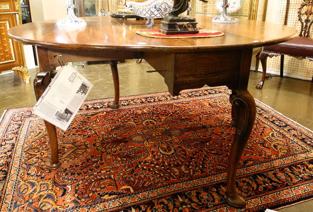 Drop-Leaf Table Made From Cuban Mahogany, Marked Passmore Wanborough 58 1/2". (1 of 8)
