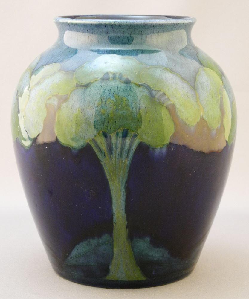 Moorcroft Moonlit Blue Vase, 6 1/8" high. (1 of 8)