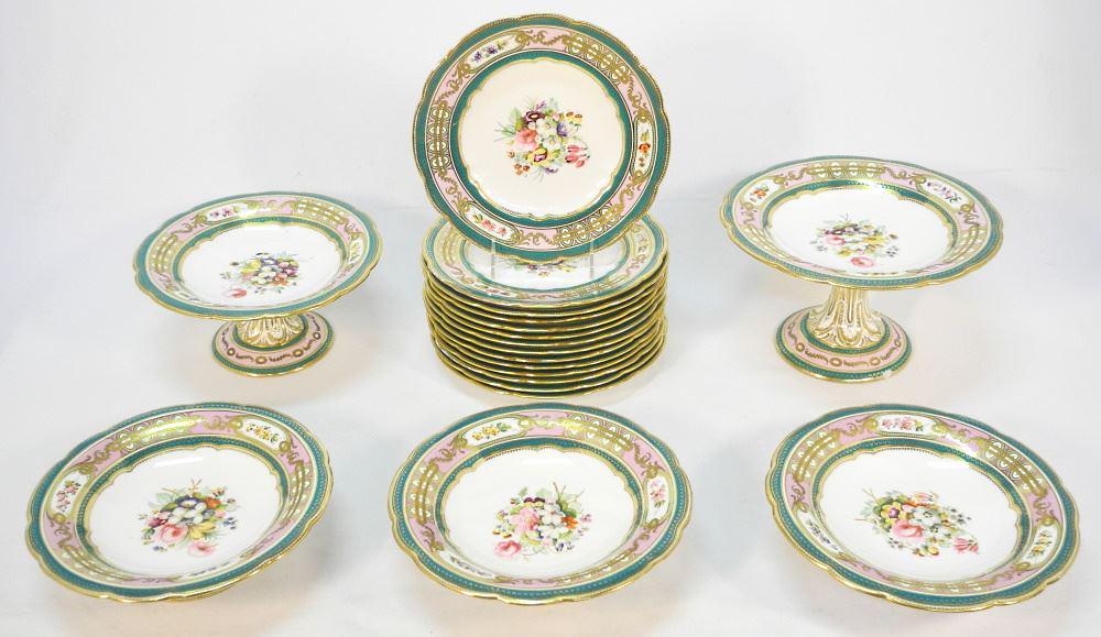 Ridgway China Dessert Service, 18 Pieces, 3 chips detected. (1 of 7)