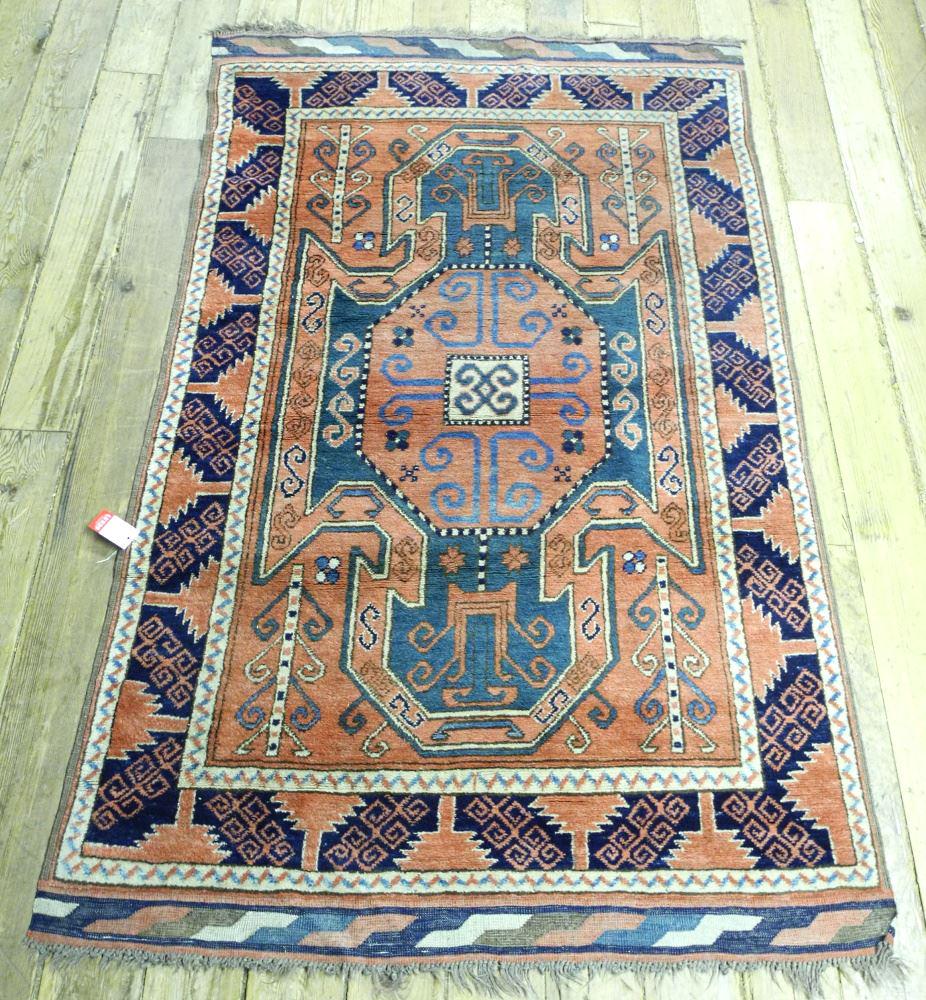 Handknotted Carpet, approximately 6'6" x 3'10". (1 of 6)