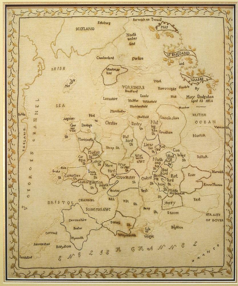 Needlework Sampler of England By Mary Dodgshon Aged 13, 1826, As Found. (1 of 8)