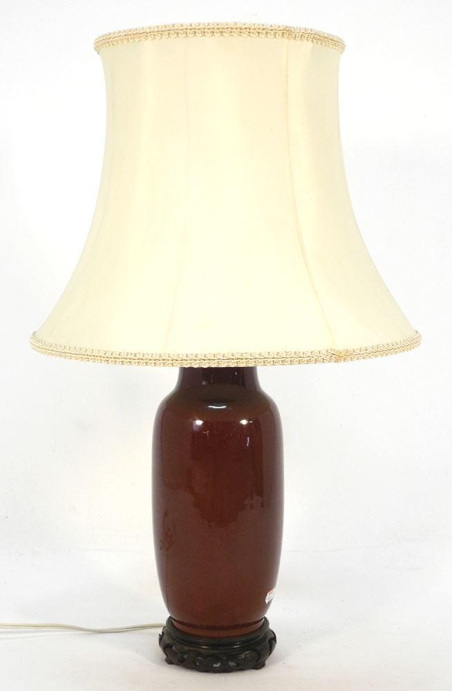 Chinese Lang Yao Porcelain Vase Mounted as a Lamp, 24 1/2" High. (1 of 1)