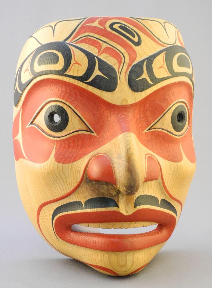 Northwest Coast-Style Mask signed Paul Johnny, 9" high. (1 of 3)