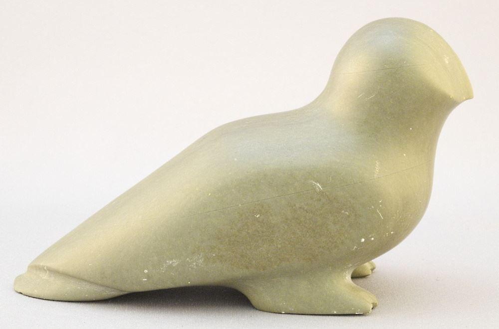 Inuit Grey Stone Ptarmigan Signed Lucy (Novalinga) E9107 BI, 6" Length: Inuit Grey Stone Ptarmigan Signed Lucy (Novalinga) E9107 BI, 6" Length
