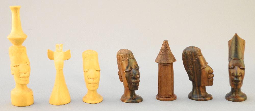 African Carved Chess Set. (1 of 2)
