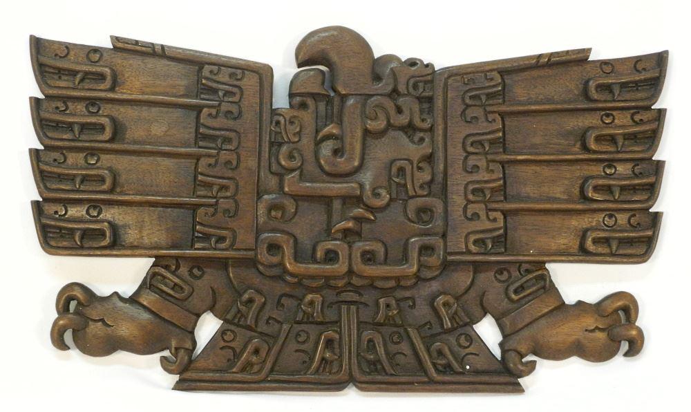 South American Carved Wood Plaque, 21 3/4" wide. (1 of 1)