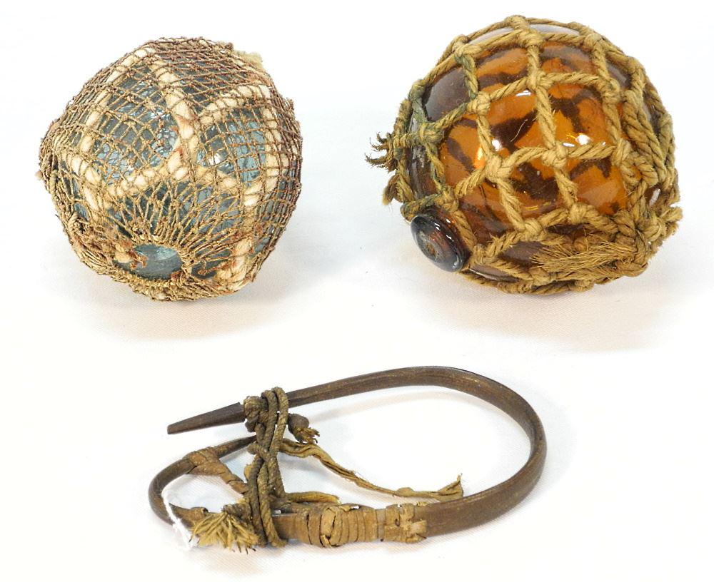 Old Northwest Coast Halibut Hook (6 1/8") Glass Fishing Floats (1 of 1)