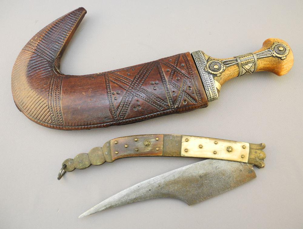Yemeni Dagger (13 1/4"L) & a Navajas de Toledo, 8 1/2"L. (1 of 3)