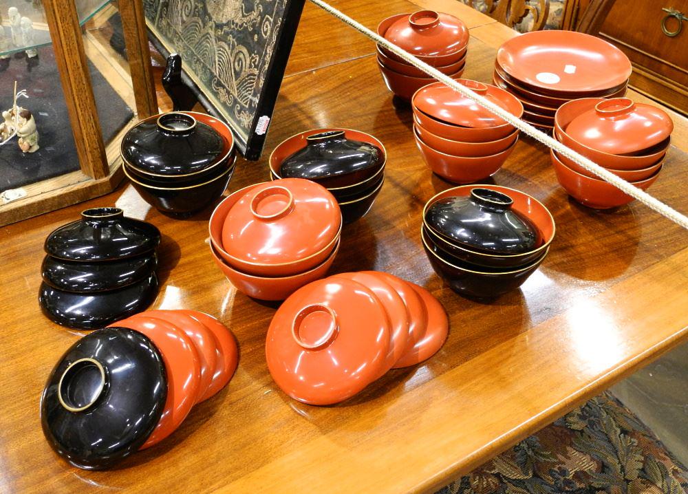 Collection of Various Japanese Lacquer Ware Dishes (1 of 4)