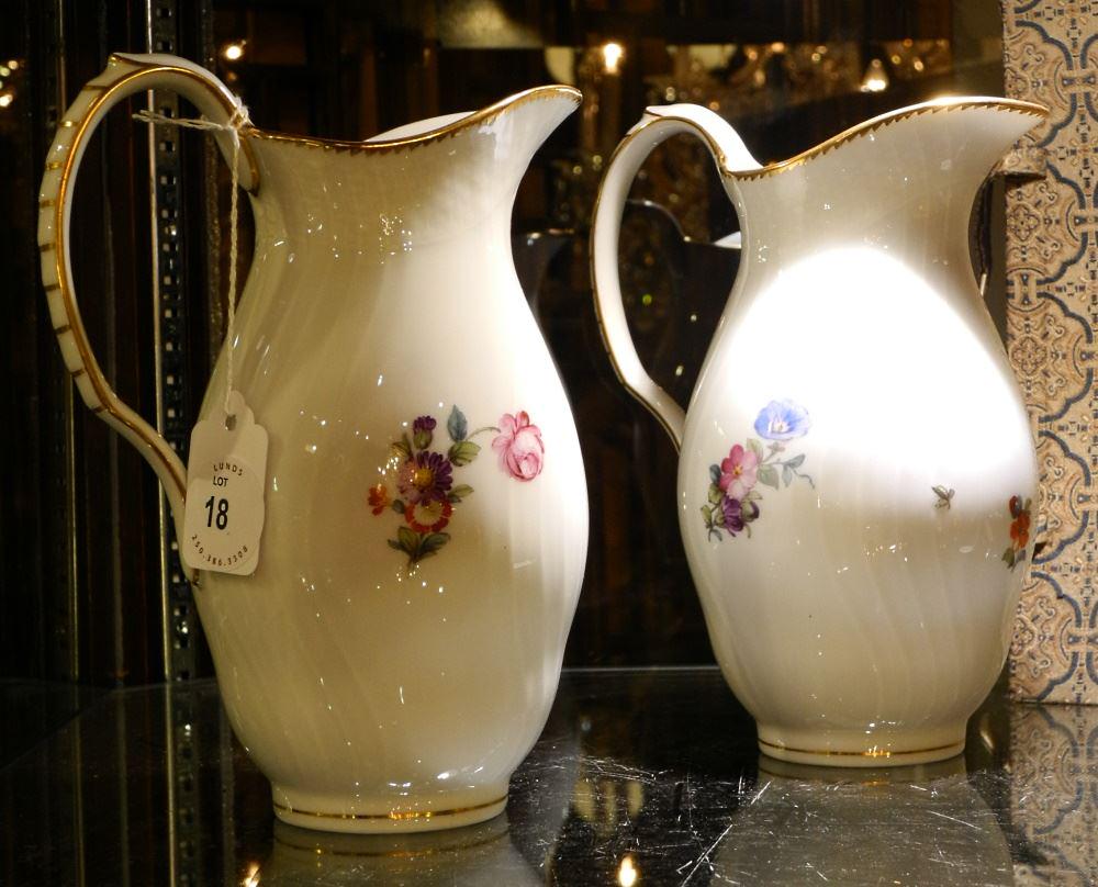 2 Royal Copenhagen Porcelain Pitchers, 7 1/2" High. (1 of 1)