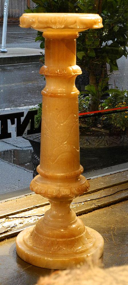 Alabaster Torchiere, 26" High.: Alabaster Torchiere, 26" High.