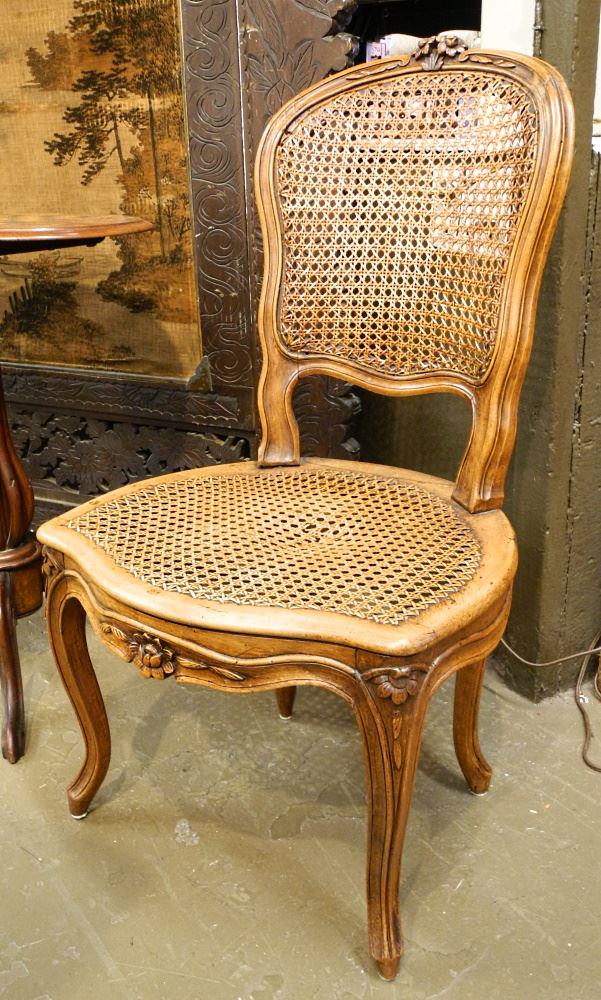 Louis XV Fruitwood Side Chair, 35 1/2" High. (1 of 2)