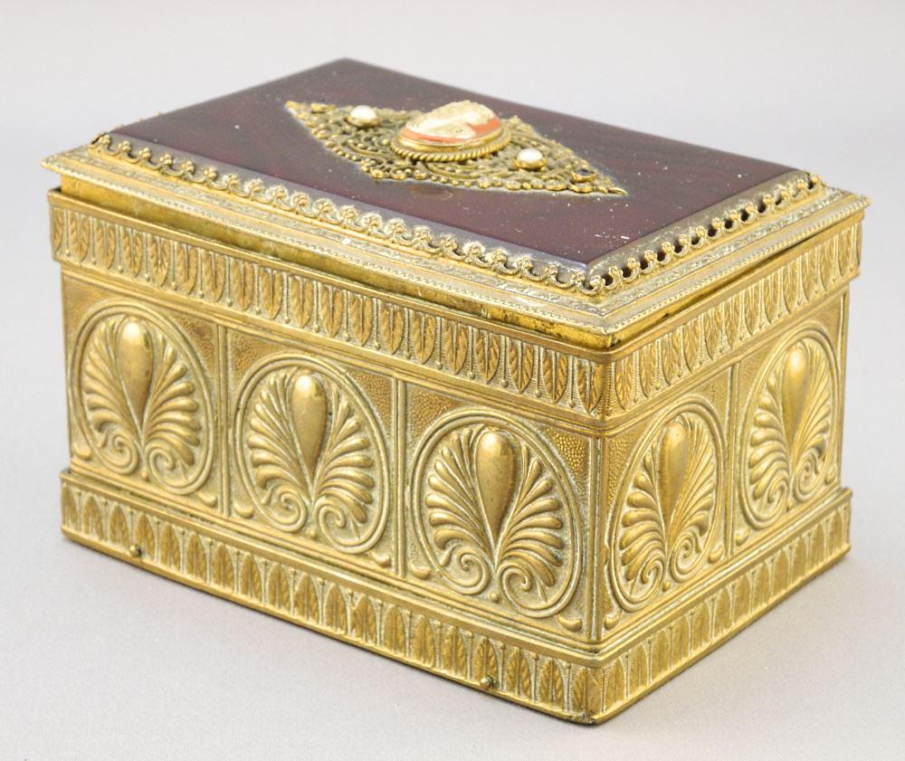 Neo Classical Design Brass Music Box. (1 of 4)