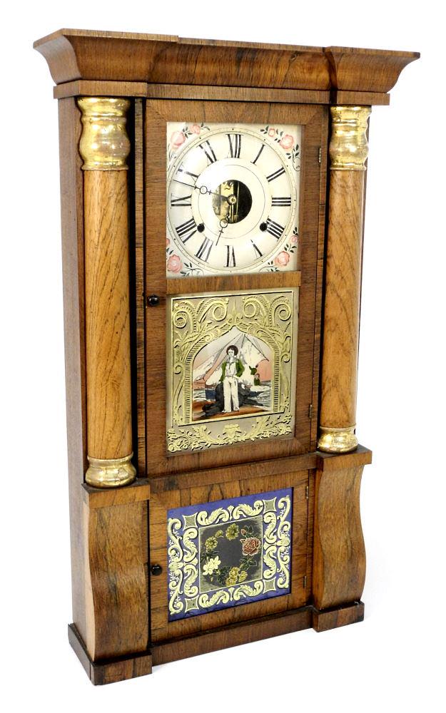 Seth Thomas "S.J.Southworth Extra No.1 8 Day Brass Clock" with Key/ Weight/ Pendulum, 32 1/2"H (1 of 5)