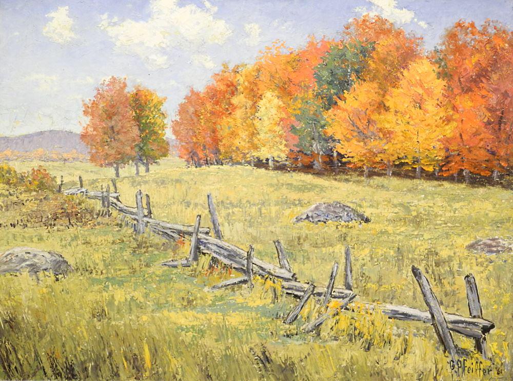 Oil on Board Signed G.(Gordon) Pfeiffer '61, 23 1/2" x 31 1/2". (1 of 4)